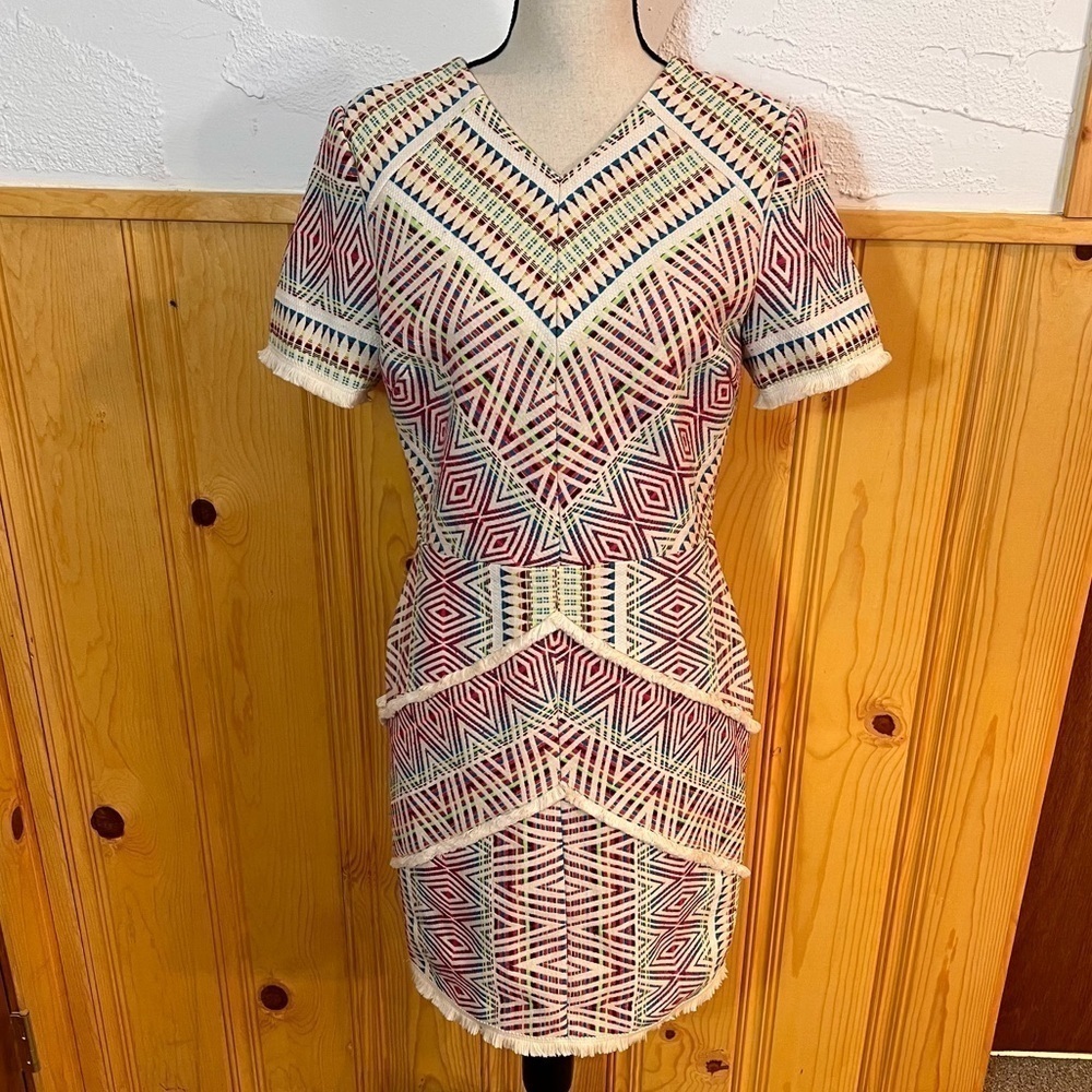 Adelyn Rae Jaylene Woven Jacquard Sheath Dress Sz-M - Picture 2 of 12